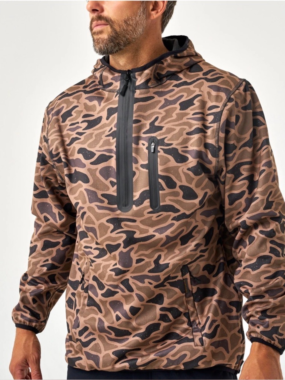 Burlebo Men’s Duke Tech - Mid Layer - Gauge Camo. Half zip.